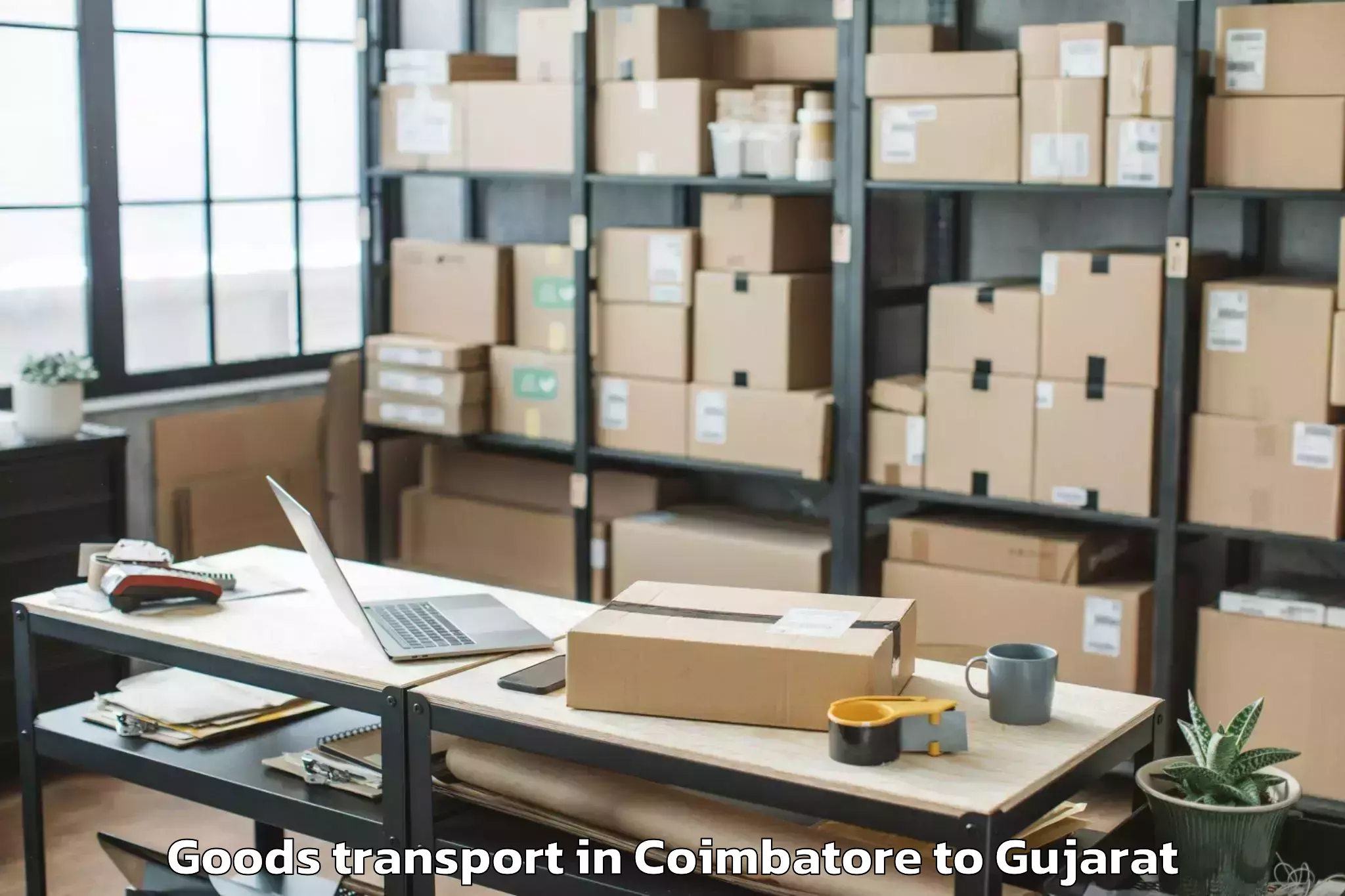 Coimbatore to Khambhaliya Goods Transport Booking